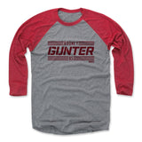 Mens Baseball T-Shirt Red / Heather Gray